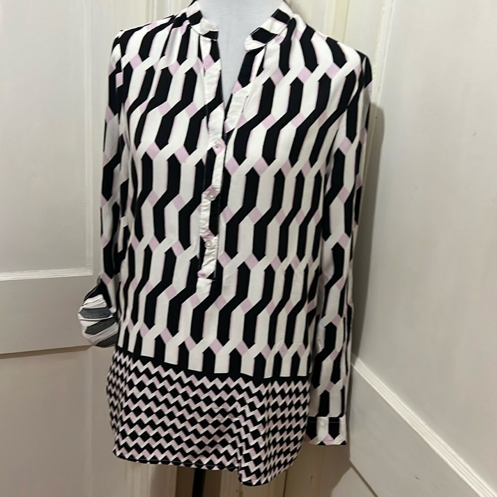 Cato Women's Medium Geometric Print Long Sleeve Tunic Fall!